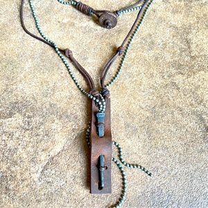 NWOT - Men's - Urban Outfitters Leather & Nail Necklace